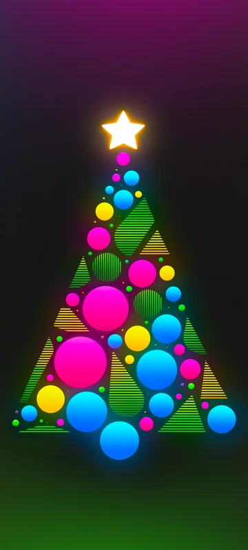 Wallpaper Vibrant Neon X-mas Tree