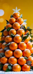 Festive Orange Tree Wallpaper