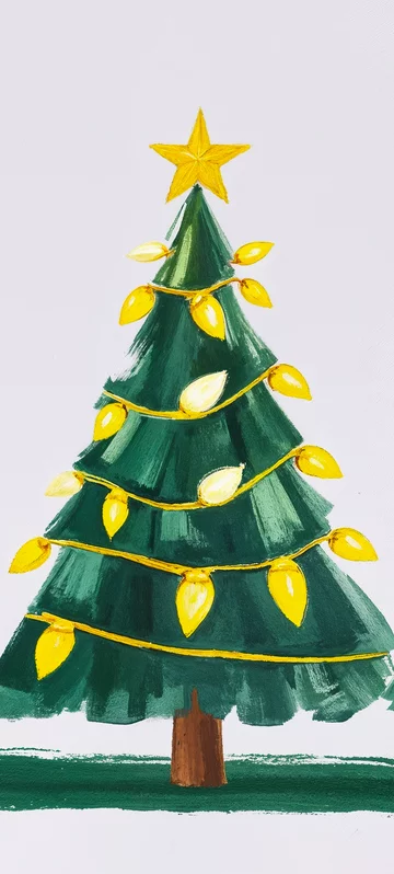 Painterly X-mas Tree Trio Image